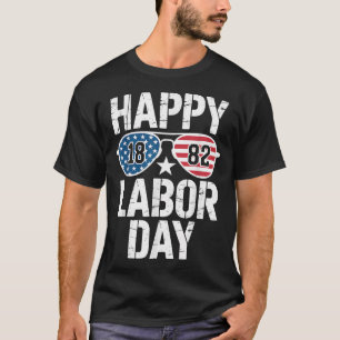 Happy Labor Day Sunglasses 1882 American Flag Men T-Shirt
