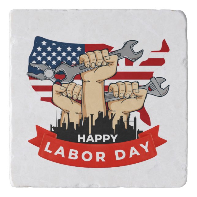Happy labor day trivet (Front)