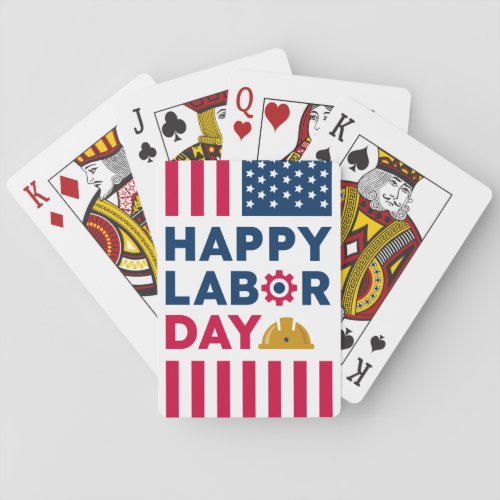 Happy Labor Day United States Playing Cards