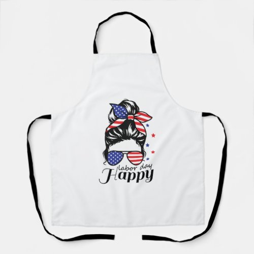 Happy labor day US flag All_Over Print Apron