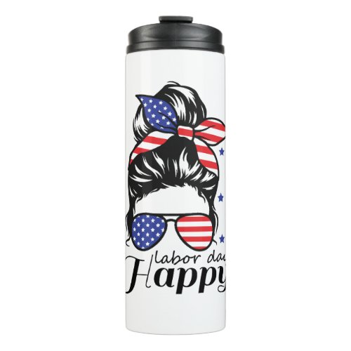 Happy Labor Day US flag Thermal Tumbler