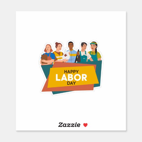 happy labor day us sticker
