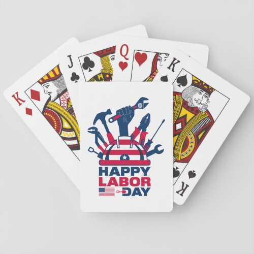 Happy Labor Day USA Holiday Playing Cards