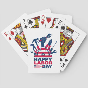 Happy Labor Day, USA Holiday Poker Cards