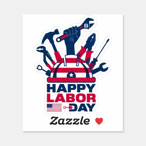 Happy Labor Day USA Holiday Sticker