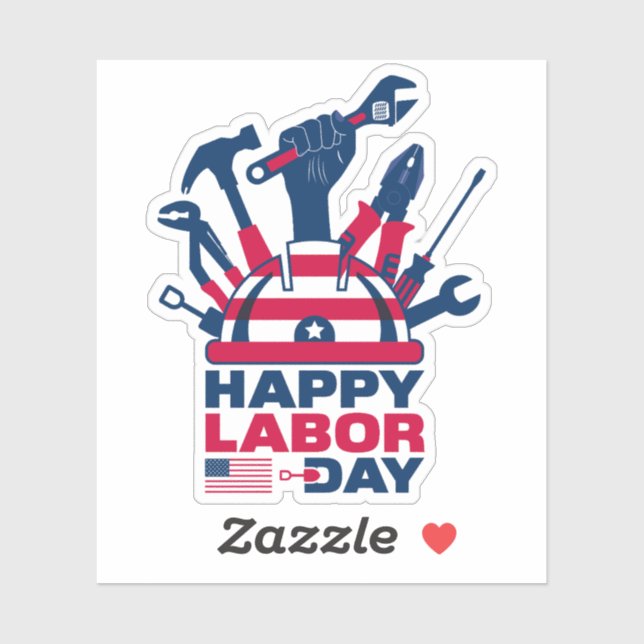 Happy Labor Day, USA Holiday Sticker (Sheet)
