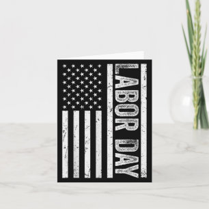 Happy Labor Day Vintage American Flag Patriot Work Card