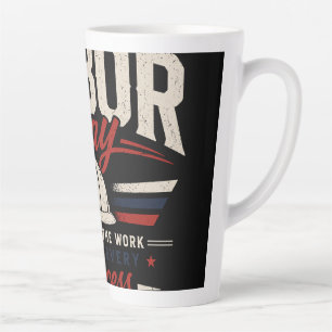 Happy Labor Day Vintage Typography Honoring Latte Mug