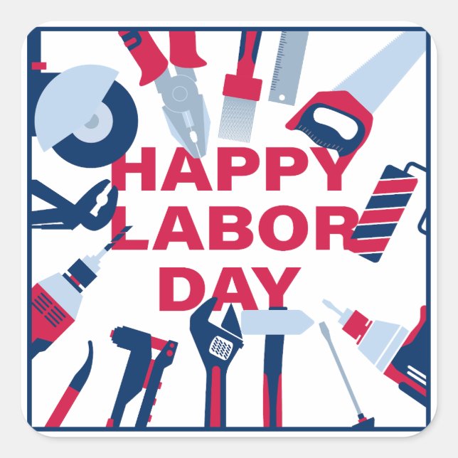 Happy labor day Weekend Square Sticker (Front)
