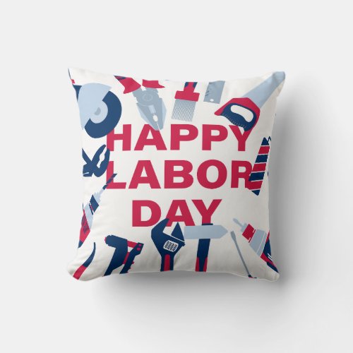 Happy labor day Weekend Throw Pillow