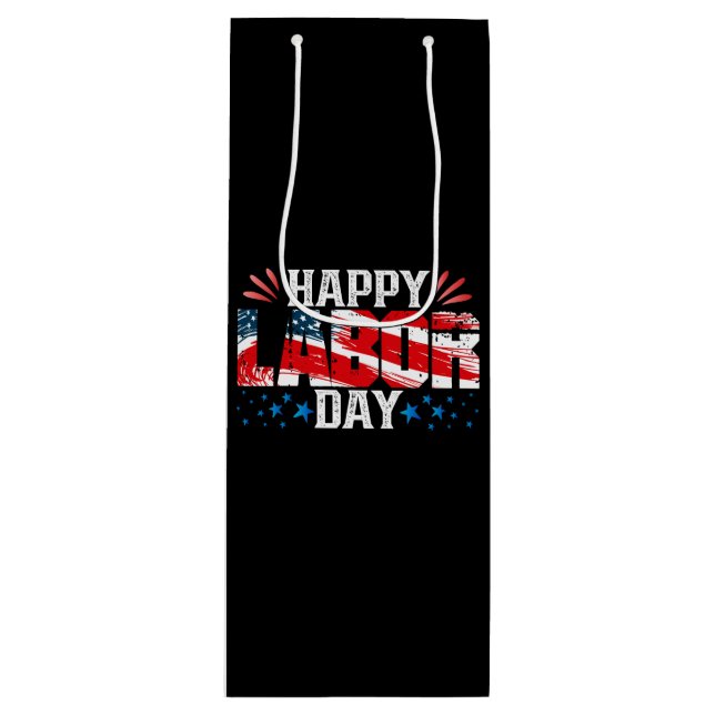 Happy Labor Day Wine Gift Bag (Front)
