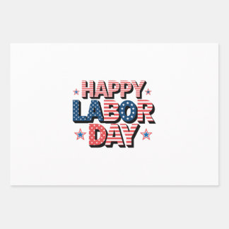 happy labor day wrapping paper sheets