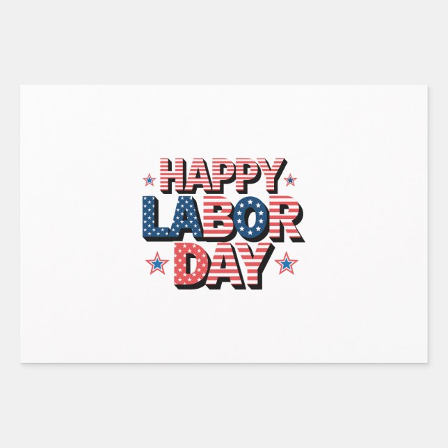 happy labor day wrapping paper sheets (Front)