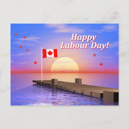 Happy Labour Day Canada Dock Postcard