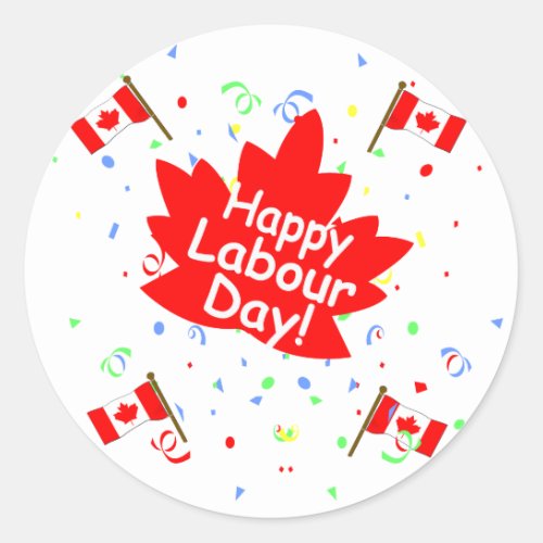 Happy Labour Day Classic Round Sticker