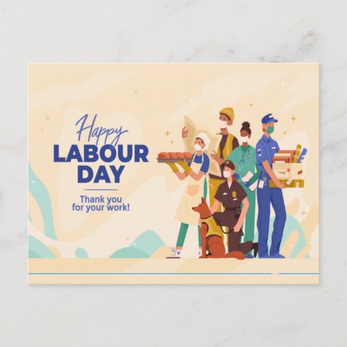 HAPPY LABOUR DAY ILLUSTRATION DESIGN Postcard