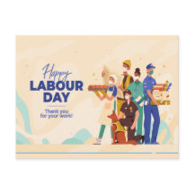 HAPPY LABOUR DAY ILLUSTRATION DESIGN Postcard