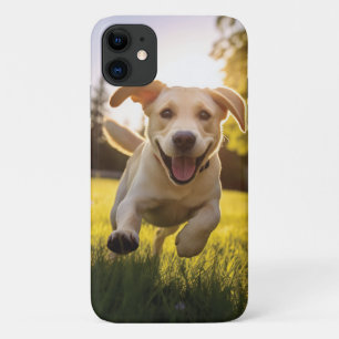 Happy Labrador Puppy Running iPhone 11 Case