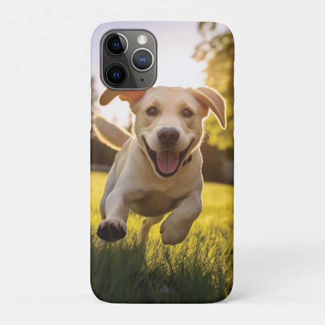 Happy Labrador Puppy Running  Case-Mate iPhone Case (Back)