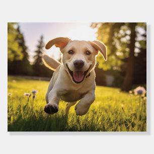 Happy Labrador Puppy Running  Foam Board
