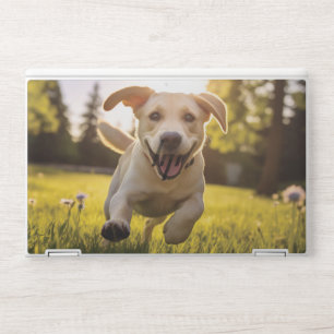 Happy Labrador Puppy Running HP Laptop Skin