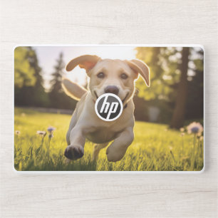 Happy Labrador Puppy Running HP Laptop Skin