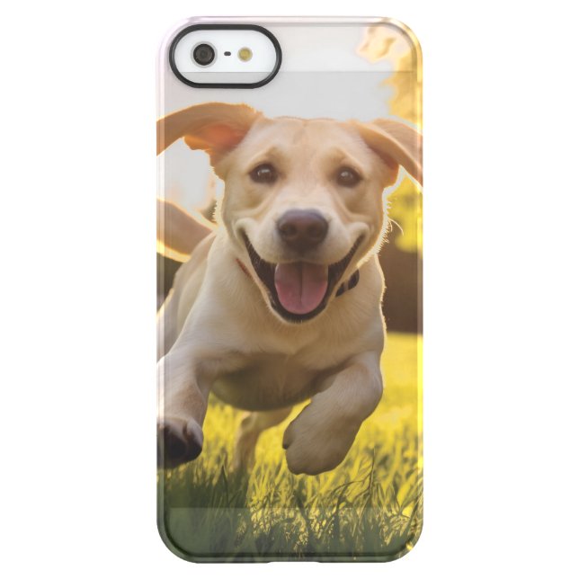 Happy Labrador Puppy Running  Uncommon iPhone Case (Back)