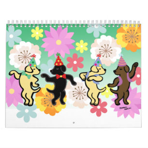 Happy Labrador Retriever Cartoon Calendar