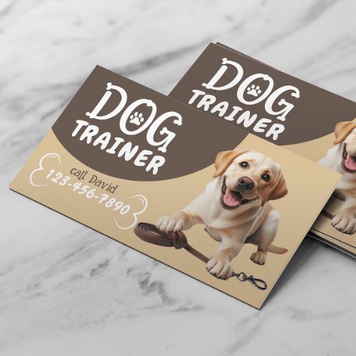 Happy Labrador Retriever Professional Dog Trainer Business Card
