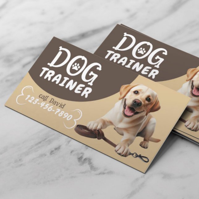 Happy Labrador Retriever Professional Dog Trainer Business Card (Creator Uploaded)