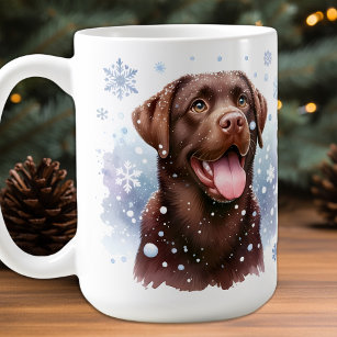 Happy Labrador Retriever Puppy Dog Christmas Coffee Mug