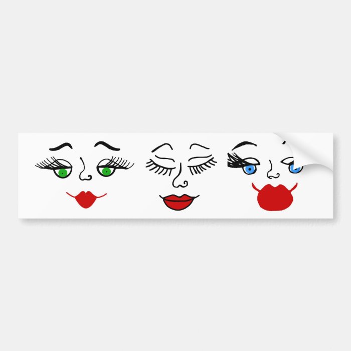 Happy ladies faces bumper sticker