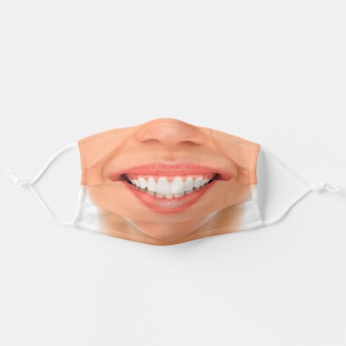 Happy Lady Face _ Lips _ Big Smile _Add Your Photo Adult Cloth Face Mask