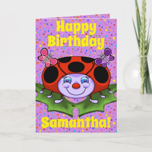 Happy Ladybug Birthday Card