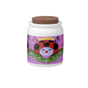 Happy Ladybug Candy Jar