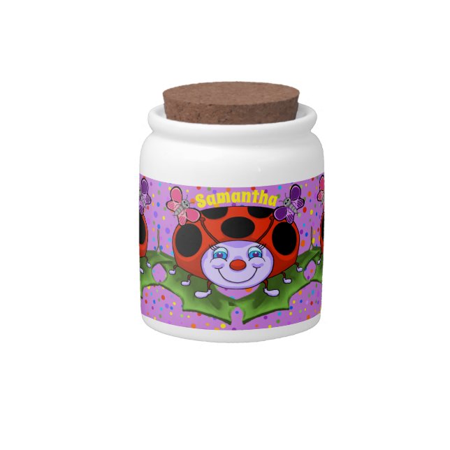 Happy Ladybug Candy Jar (Front)