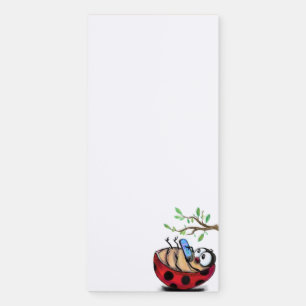 Happy Ladybug Funny Magnetic Notepad