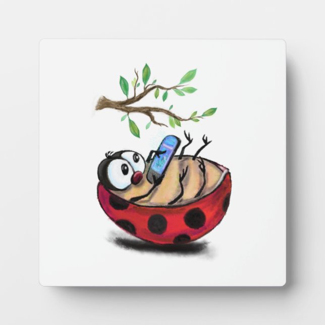 Happy Ladybug Funny Plaque (Front)