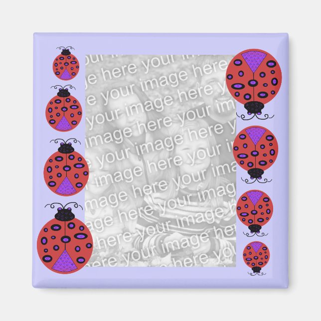 Happy Ladybug template magnet (Front)