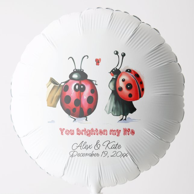 Happy Ladybug Valentines  Balloon (Front)
