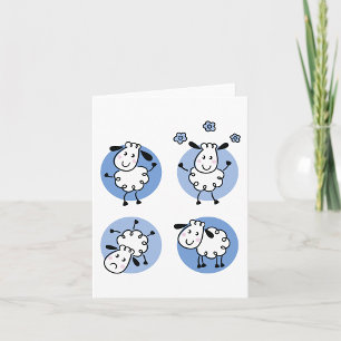 Happy Lambs Greeting Card