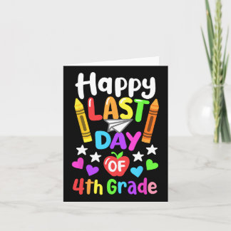 Happy Last Day Of School 4th Grade Cl Of 2025 Kids Card
