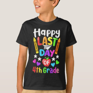 Happy Last Day Of School 4th Grade Cl Of 2025 Kids T-Shirt