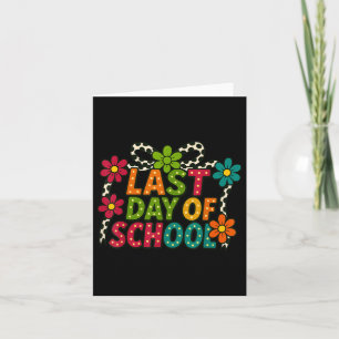 Happy Last Day Of School Bow Retro Flower Groovy G Card