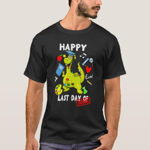 Happy Last Day Of School Dinosaur Rex Boys Kids T-Shirt