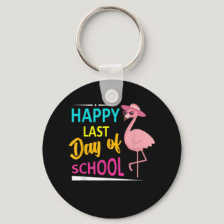 Happy Last Day Of School Flamingo Student Teacher Keychain
