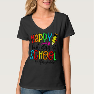 Happy Last Day Of School Hello Summer Teacher Stud T-Shirt