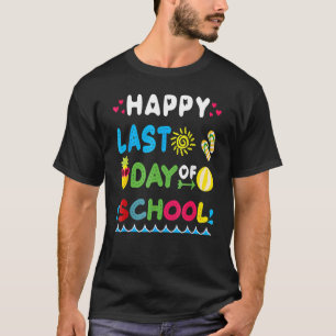 Happy Last Day Of School Hello Summer Teacher Stud T-Shirt