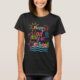 Happy Last Day Of School Hello Summer Teacher Stud T-Shirt