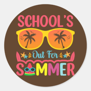 Happy Last Day Of School Out For Summer Teacher Classic Round Sticker